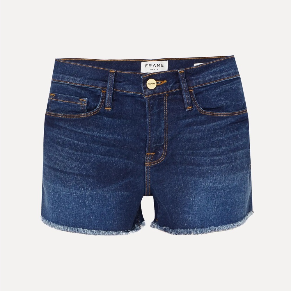 FRAME Le Cutoff frayed denim shorts